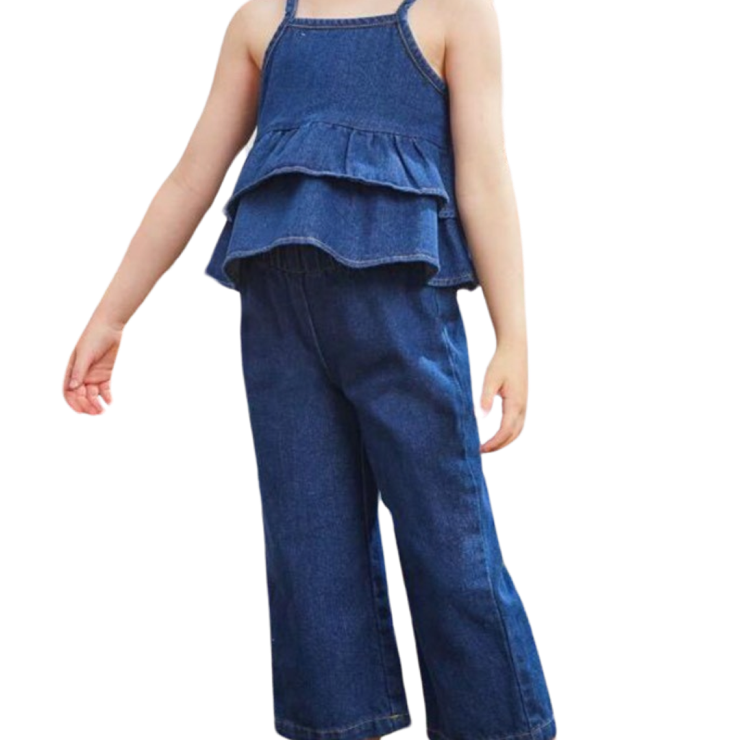 Wide Leg Set Mezclilla