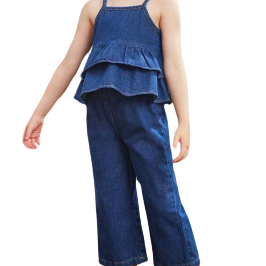 Wide Leg Set Mezclilla