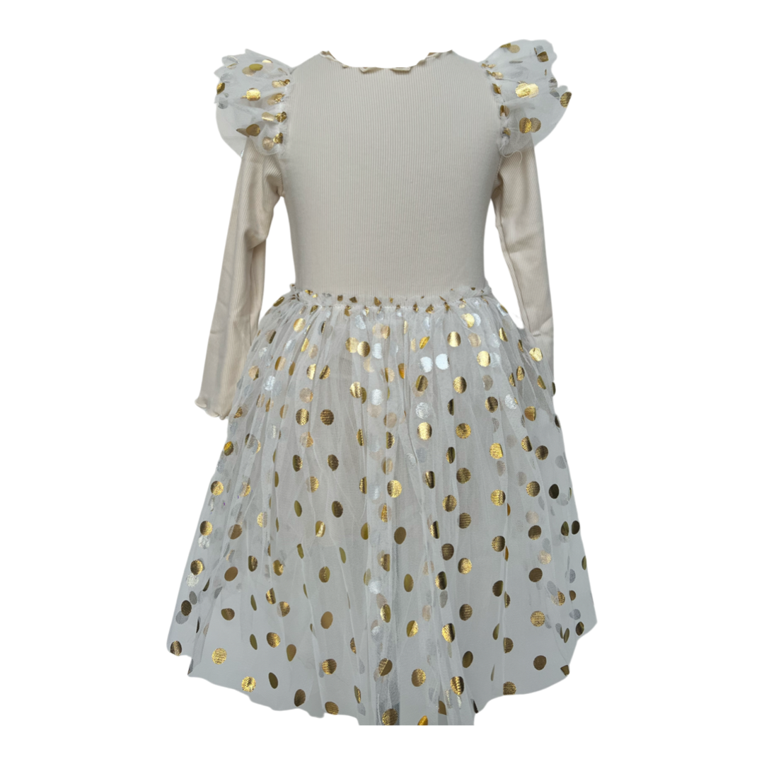 Vestido Polka Dot Dorados