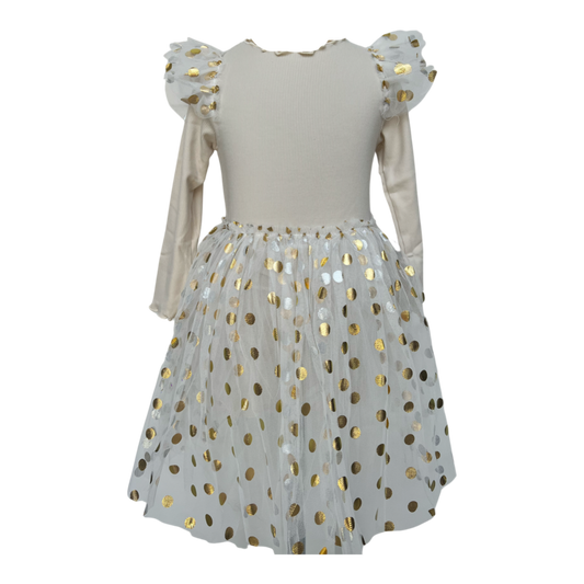 Vestido Polka Dot Dorados