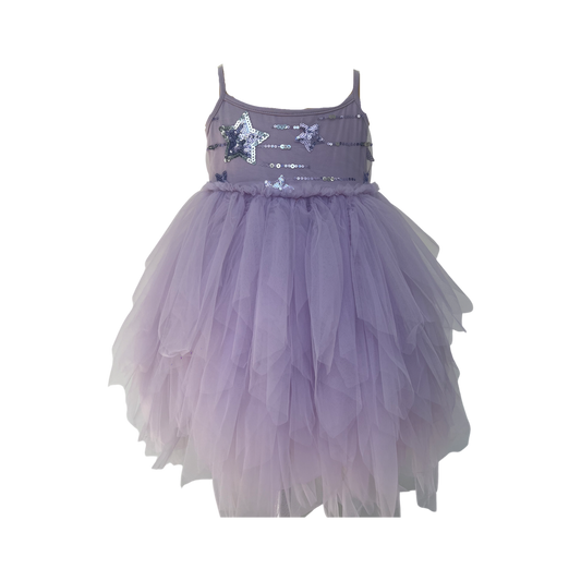 Vestido Tul Lila Con Estrellas
