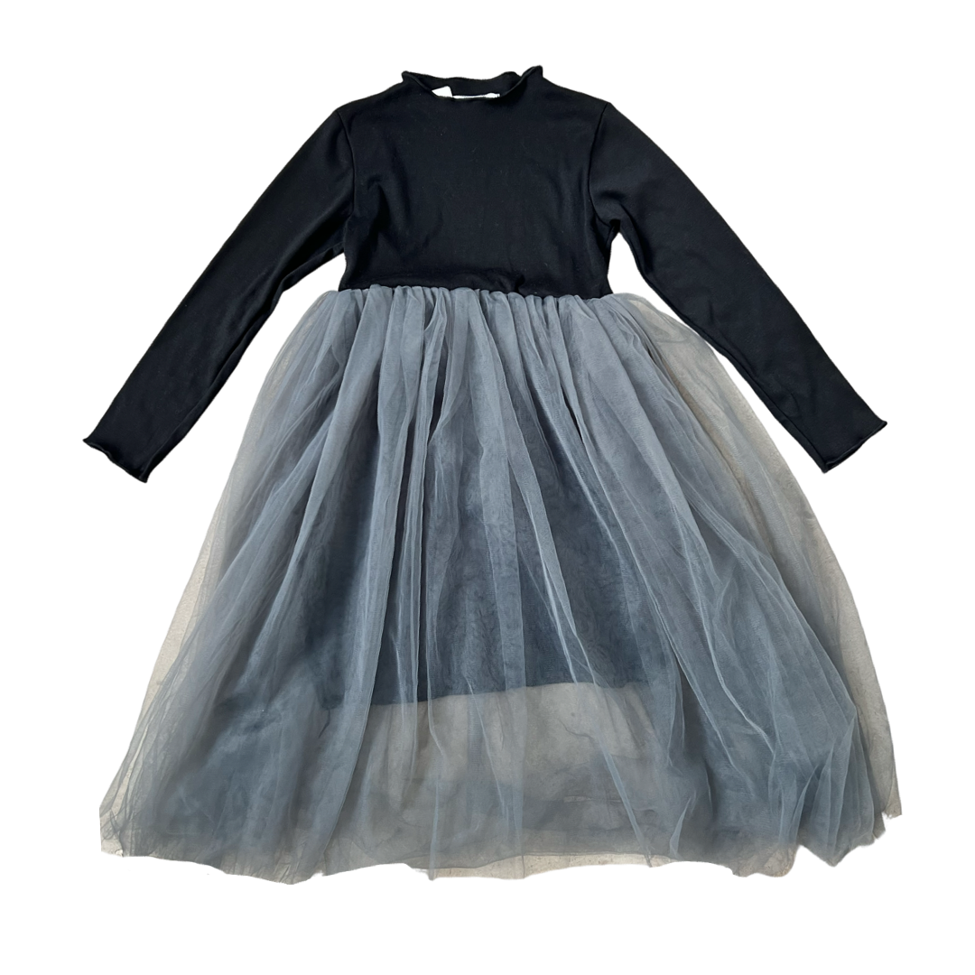 Vestido Negro Tul Gris