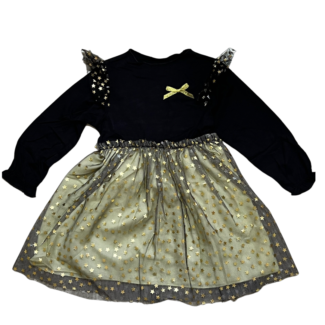 Vestido Tul Estrellas Doradas