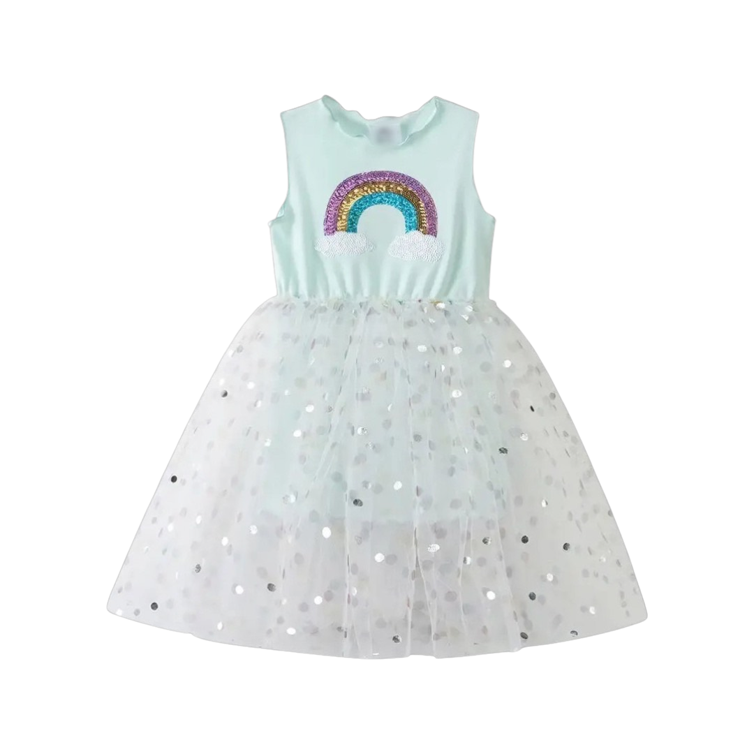 Vestido Rainbow Tul Polka Dots