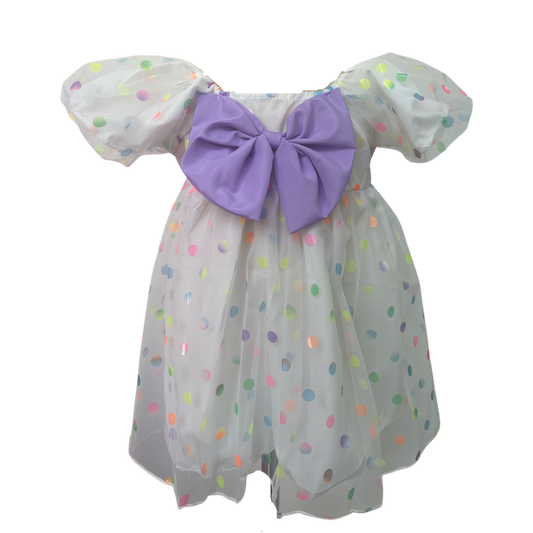Vestido Blanco Polka Dots Neon