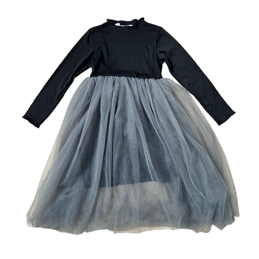 Vestido Negro Tul Gris