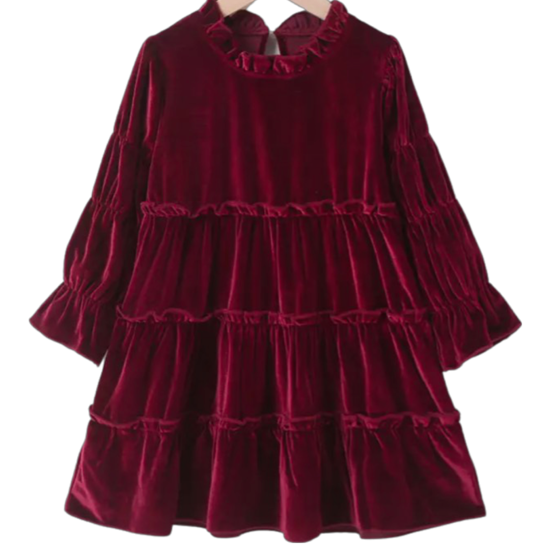 Vestido Velvet Rojo Olanes