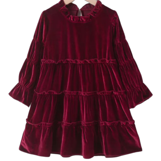 Vestido Velvet Rojo Olanes